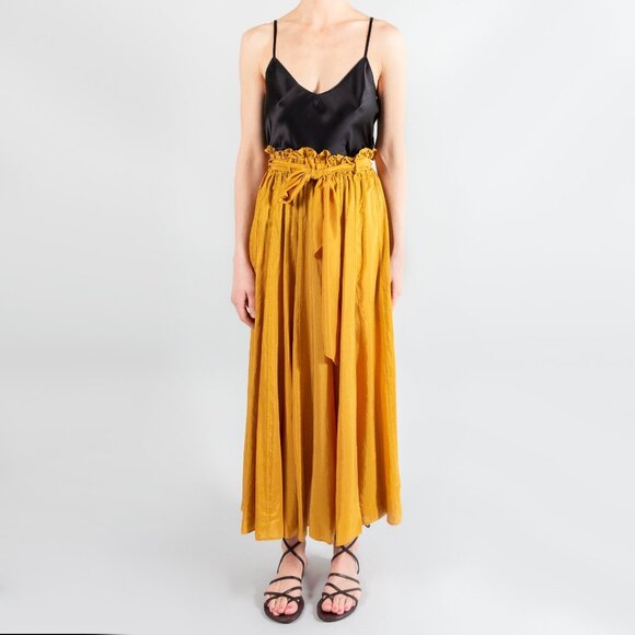 Forte.Forte Silk Habotai Skirt in Chartreuse, size 0 (XS) - Picture 1 of 5